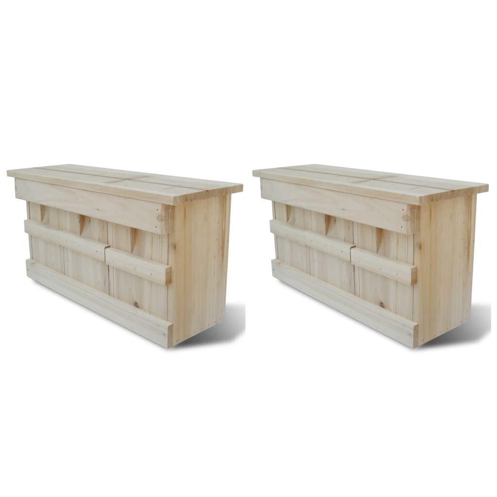 Varpusen pesälaatikko 2 kpl puu 44x15,5x21,5 cm hinta ja tiedot | Lintulaudat ja lintuhäkit | hobbyhall.fi