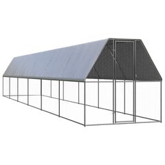 Ulkotilan kanahäkki 2x12x2 m galvanoitu teräs hinta ja tiedot | Lintulaudat ja lintuhäkit | hobbyhall.fi