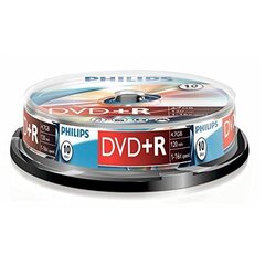 Philips DVD + R 4,7GB Spindle 10 hinta ja tiedot | Vinyylilevyt, CD-levyt, DVD-levyt | hobbyhall.fi