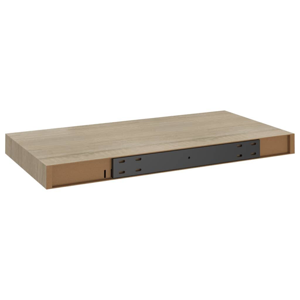 Kelluvat seinähyllyt 2 kpl tammen värinen 50x23x3,8 cm MDF hinta ja tiedot | Hyllyt | hobbyhall.fi