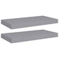 Kelluvat seinähyllyt 2 kpl harmaa 50x23x3,8 cm MDF hinta ja tiedot | Hyllyt | hobbyhall.fi