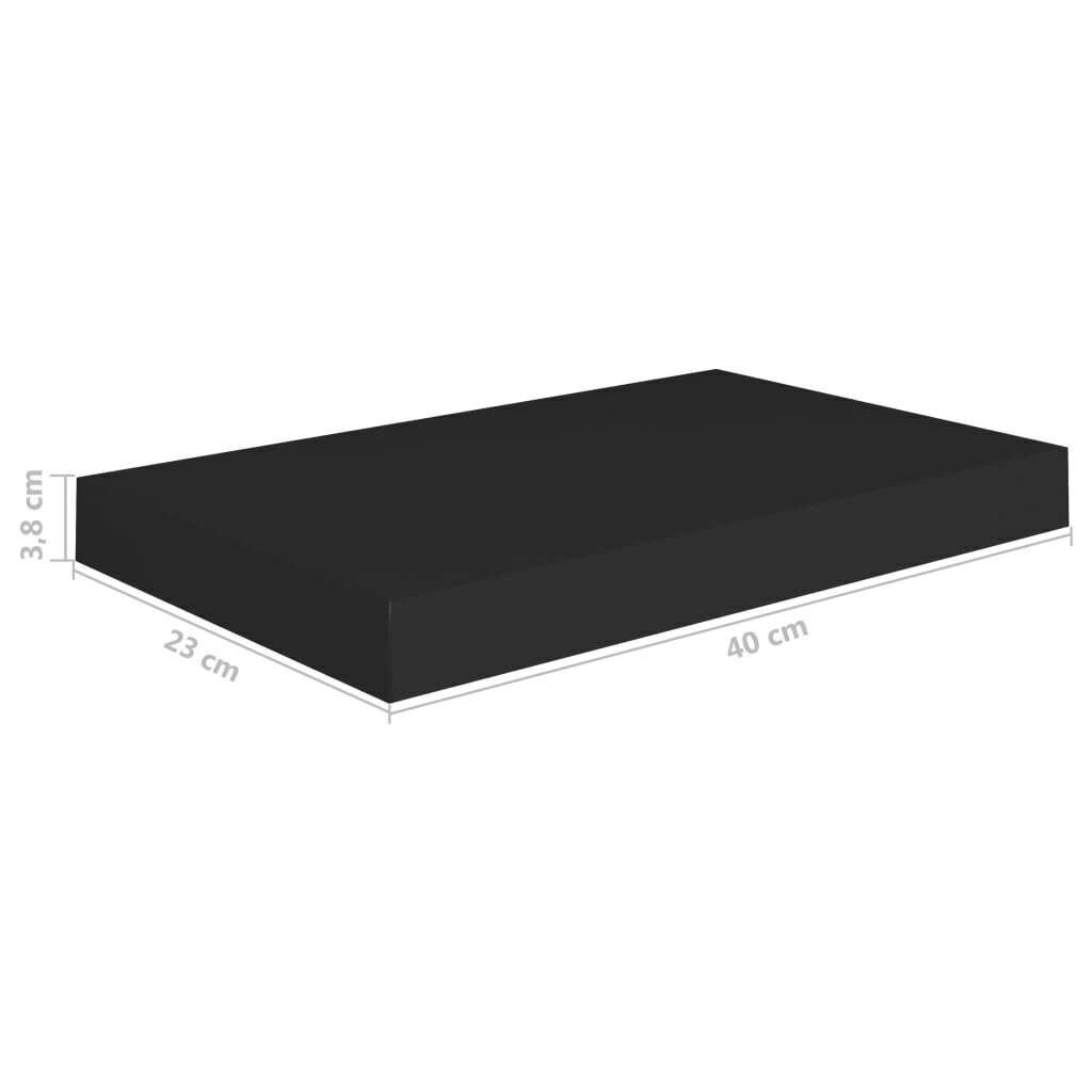 Kelluva seinähylly musta 40x23x3,8 cm MDF hinta ja tiedot | Hyllyt | hobbyhall.fi