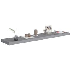 Kelluvat seinähyllyt 4 kpl harmaa 120x23,5x3,8 cm MDF hinta ja tiedot | Hyllyt | hobbyhall.fi