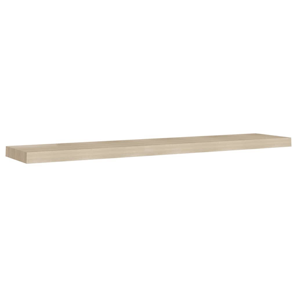 Kelluvat seinähyllyt 4 kpl tammi 120x23,5x3,8 cm MDF hinta ja tiedot | Hyllyt | hobbyhall.fi