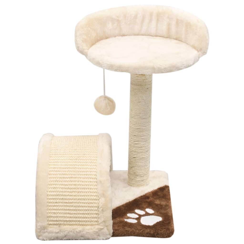 Kissan kiipeilypuu sisal-pylväällä 40 cm beige ja ruskea hinta ja tiedot | Raapimispuut ja kiipeilypuut | hobbyhall.fi