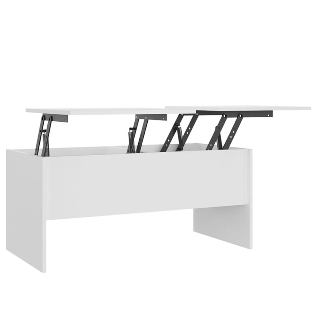 Sohvapöytä valkoinen 102x50,5x46,5 cm tekninen puu hinta ja tiedot | Sohvapöydät | hobbyhall.fi