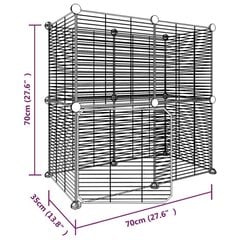 12-paneelinen lemmikkihäkki ovella, musta 35x35 cm teräs hinta ja tiedot | Pieneläinten häkit ja tarvikkeet | hobbyhall.fi