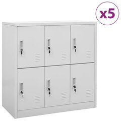 Pukukaapit 5 kpl vaaleanharmaa 90x45x92,5 cm teräs hinta ja tiedot | Olohuoneen kaapit ja lipastot | hobbyhall.fi