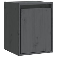 Seinäkaapit 2 kpl harmaa 30x30x40 cm täysi mänty hinta ja tiedot | Hyllyt | hobbyhall.fi