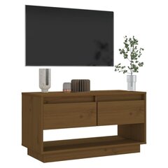 TV-taso hunajanruskea 74x34x40 cm täysi mänty hinta ja tiedot | TV-tasot | hobbyhall.fi