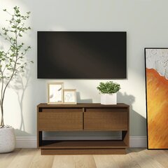 TV-taso hunajanruskea 74x34x40 cm täysi mänty hinta ja tiedot | TV-tasot | hobbyhall.fi