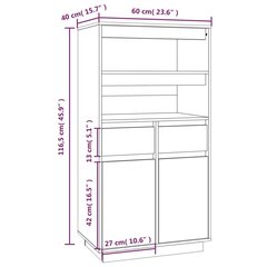 Kaappi 60x40x116,5 cm täysi mänty hinta ja tiedot | Lipastot | hobbyhall.fi