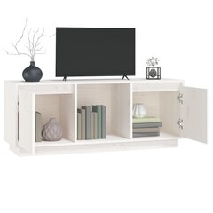 TV-taso valkoinen 110,5x35x44 cm täysi mänty hinta ja tiedot | TV-tasot | hobbyhall.fi