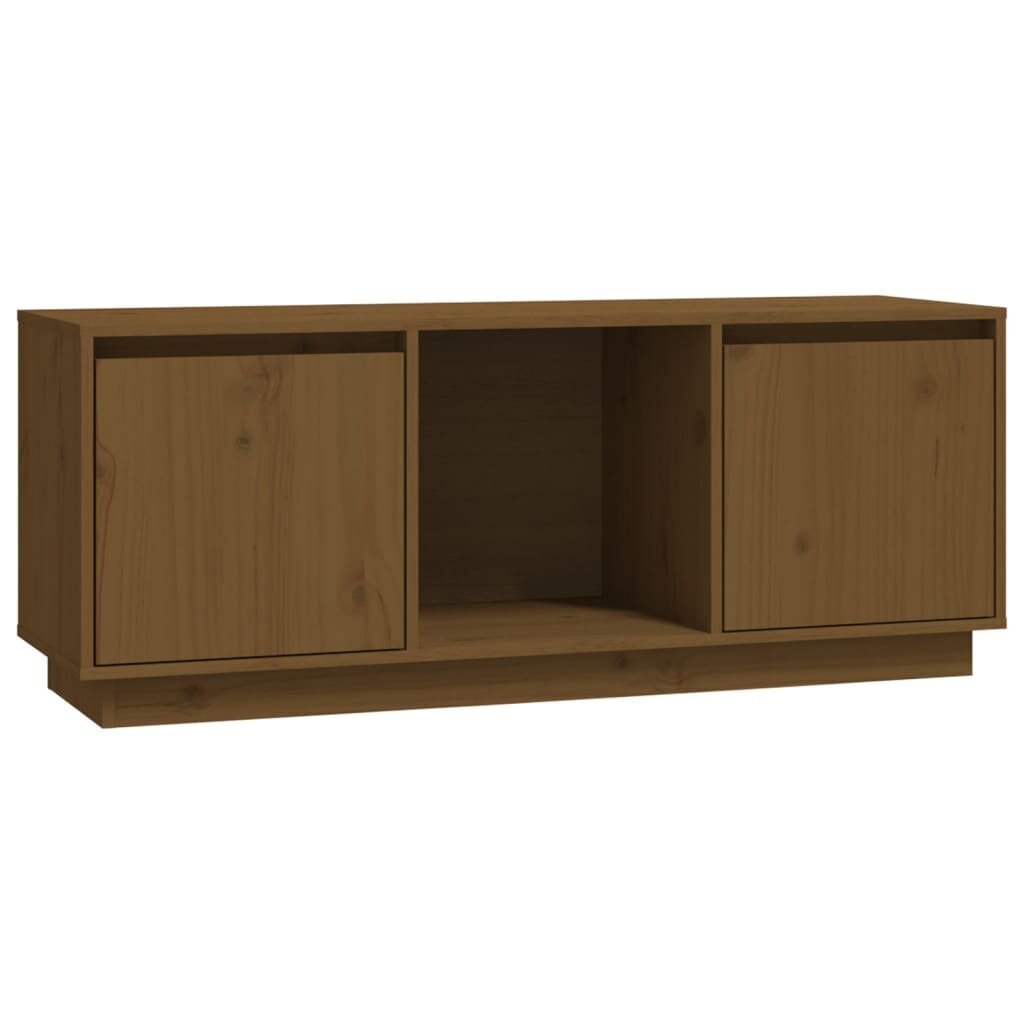 TV-taso hunajanruskea 110,5x35x44 cm täysi mänty hinta ja tiedot | TV-tasot | hobbyhall.fi