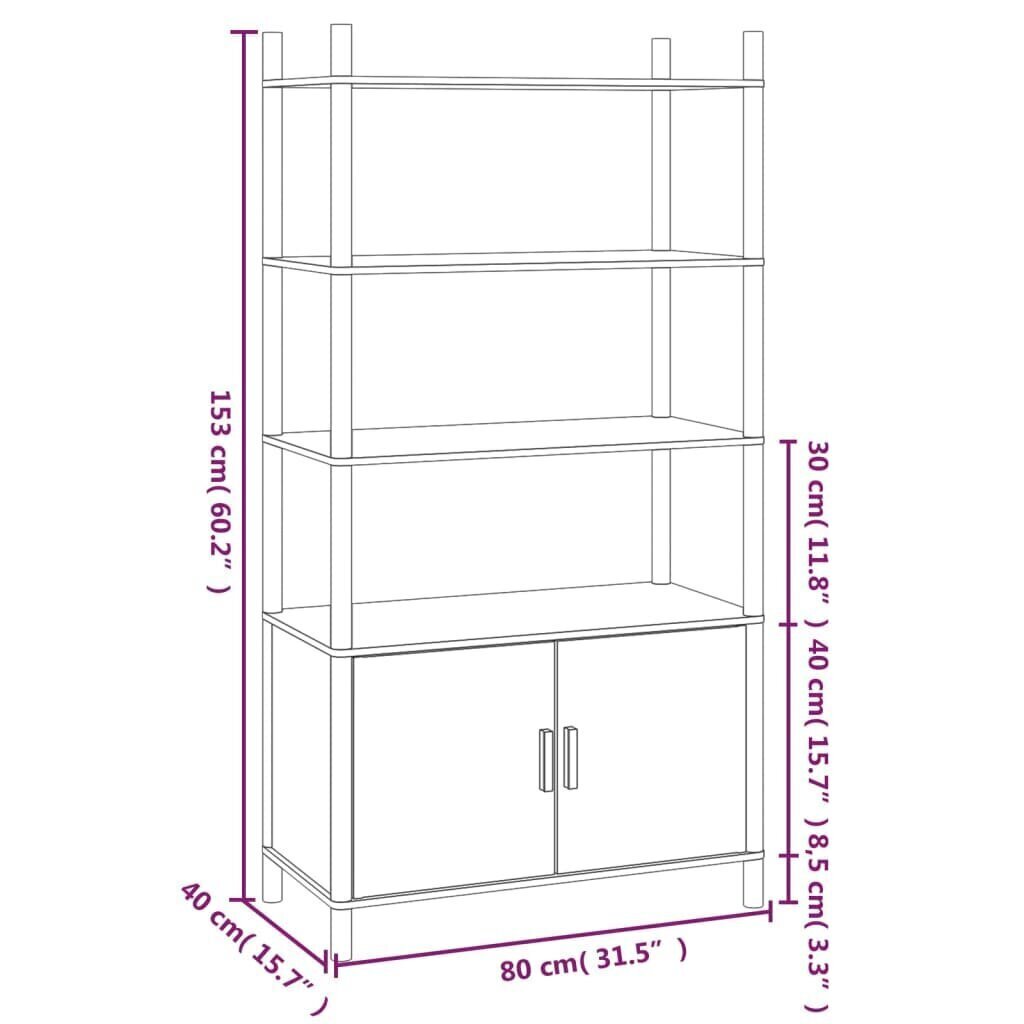 Kaappi musta 80x40x153 cm tekninen puu hinta ja tiedot | Lipastot | hobbyhall.fi