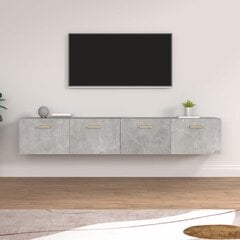 Seinäkaapit 2 kpl betoninharmaa 100x36,5x35 cm tekninen puu hinta ja tiedot | Olohuoneen kaapit ja lipastot | hobbyhall.fi