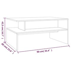 Sohvapöytä harmaa Sonoma 90x60x42,5 cm tekninen puu hinta ja tiedot | Sohvapöydät | hobbyhall.fi