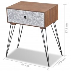Yöpöydät vetolaatikolla 2 kpl ruskea hinta ja tiedot | Yöpöydät | hobbyhall.fi