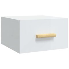 Seinäkiinnitettävä yöpöytä korkeakiilto valkoinen 35x35x20 cm hinta ja tiedot | Yöpöydät | hobbyhall.fi