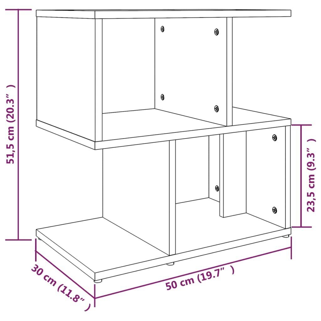 Yöpöytä savutammi 50x30x51,5 cm tekninen puu hinta ja tiedot | Yöpöydät | hobbyhall.fi