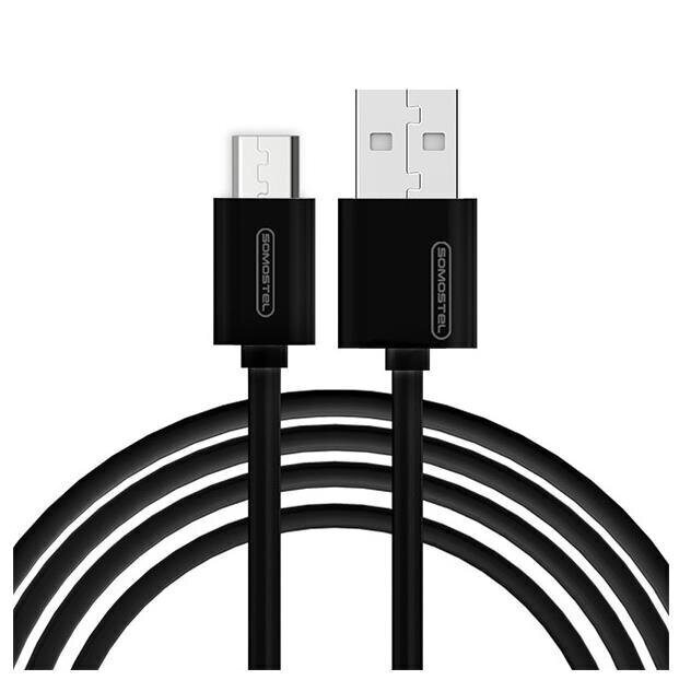 Kaapeli Somostel, Micro USB, 1,2 m, musta hinta ja tiedot | Kaapelit ja adapterit | hobbyhall.fi