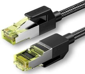 UGREEN NW150 Cat 7 F / FTP Braid Ethernet RJ45 kaapeli 1m (musta) hinta ja tiedot | Kaapelit ja adapterit | hobbyhall.fi