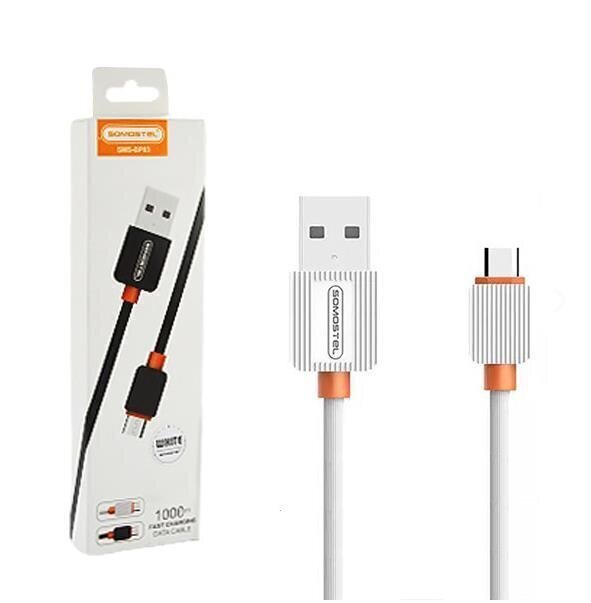 Kaapeli Somostel, USB Type C, 1 m, valkoinen hinta ja tiedot | Kaapelit ja adapterit | hobbyhall.fi