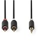 Aux Audio -kaapeli 3,5 mm -> 2x RCA 0,5 m Nedis, musta hinta ja tiedot | Kaapelit ja adapterit | hobbyhall.fi