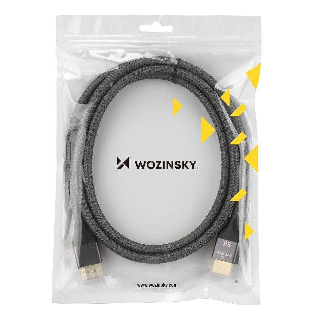 Wozinsky-kaapeli HDMI 2.1 8K 60 Hz 48 Gbps / 4K 120 Hz / 2K 144 Hz 1m hopea (WHDMI-10) hinta ja tiedot | Kaapelit ja adapterit | hobbyhall.fi