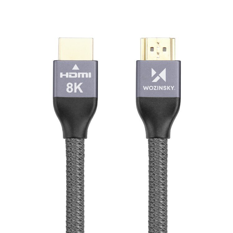 Wozinsky-kaapeli HDMI 2.1 8K 60 Hz 48 Gbps / 4K 120 Hz / 2K 144 Hz 2m hopea (WHDMI-20) hinta ja tiedot | Kaapelit ja adapterit | hobbyhall.fi