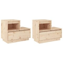 Yöpöydät 2 kpl 60x34x51 cm täysi mänty hinta ja tiedot | Yöpöydät | hobbyhall.fi