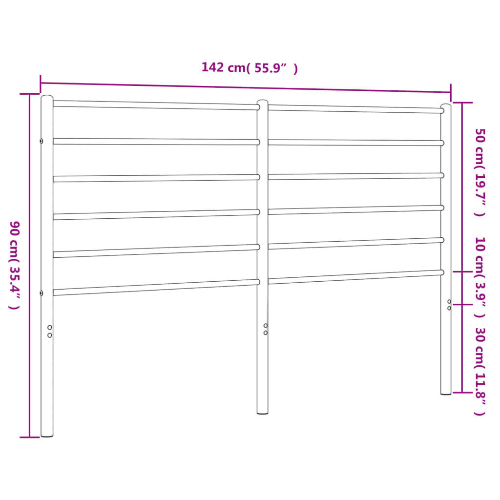 Metallinen sängynpääty musta 135 cm hinta ja tiedot | Sängyt | hobbyhall.fi