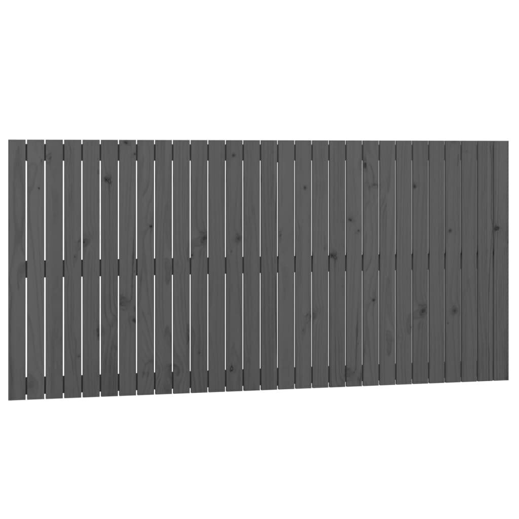 Sängynpääty seinälle harmaa 185x3x90 cm täysi mänty hinta ja tiedot | Sängyt | hobbyhall.fi