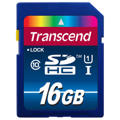 MEMORY SDHC 16GB UHS-I 300X/C10 TS16GSDU1 TRANSCEND hinta ja tiedot | Kameran muistikortit | hobbyhall.fi