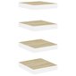 Kelluvat seinähyllyt 4 kpl tammi ja valkoinen 23x23,5x3,8cm MDF hinta ja tiedot | Hyllyt | hobbyhall.fi