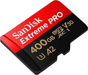 SANDISK Extreme Pro microSDXC 400GB +Adp muistitikku hinta ja tiedot | Kameran muistikortit | hobbyhall.fi