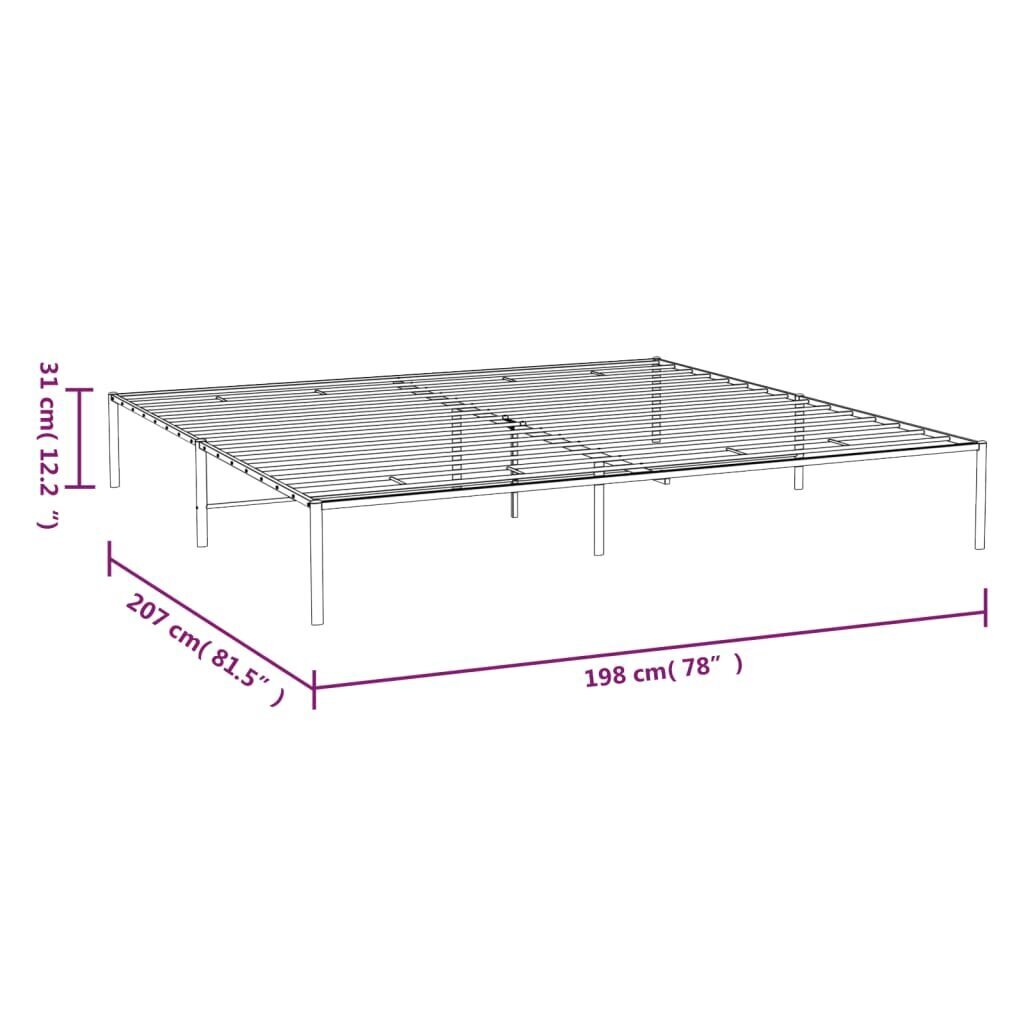 Metallinen sängynrunko musta 193x203 cm hinta ja tiedot | Sängyt | hobbyhall.fi