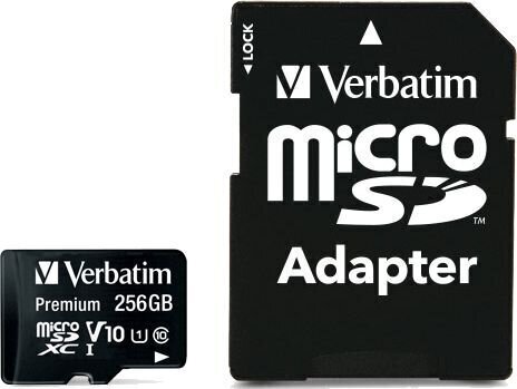 Verbatim Premium U1 256 GB MicroSDXC UHS-I Luokka 10 muistikortti 44087 hinta ja tiedot | Kameran muistikortit | hobbyhall.fi