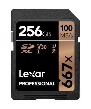 Lexar Professional 667x UHS-I SDXC, 256 GB, High-speed, Class 10, UHS Speed Class 3 (U3) and Video Speed Class 30 (V30), 90 MB hinta ja tiedot | Kameran muistikortit | hobbyhall.fi