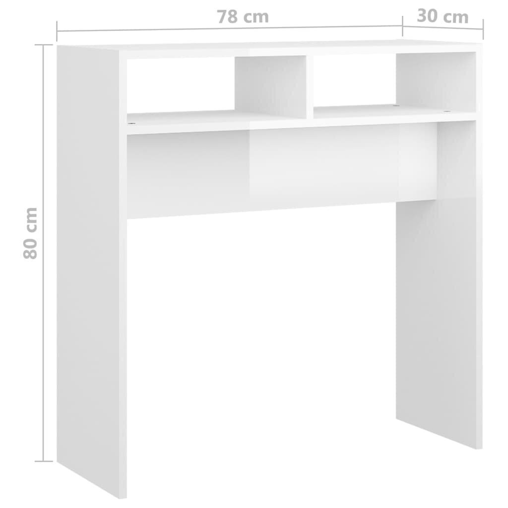 Konsolipöytä korkeakiilto valkoinen 78x30x80 cm lastulevy hinta ja tiedot | Sivupöydät | hobbyhall.fi