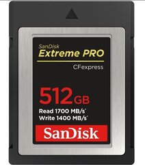 SANDISK Extreme Pro 512GB CFexpress Card muistitikku hinta ja tiedot | Kameran muistikortit | hobbyhall.fi