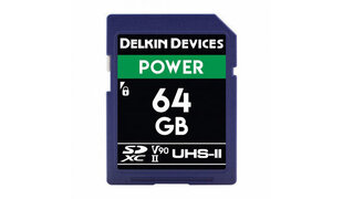 Delkin muistikortti SDXC 64GB Power 2000X UHS-II U3 V90 R300 / W250 hinta ja tiedot | Delkin Puhelimet, älylaitteet ja kamerat | hobbyhall.fi