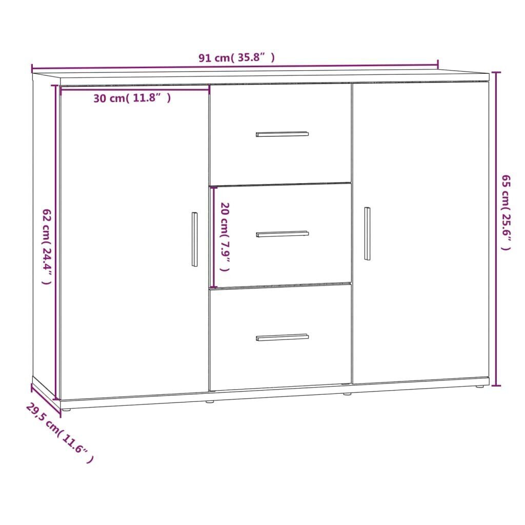 Senkki betoninharmaa 91x29,5x65 cm tekninen puu hinta ja tiedot | Olohuoneen kaapit ja lipastot | hobbyhall.fi