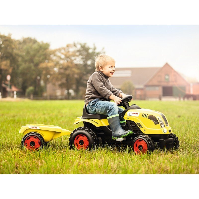 Polkimella varustettu lasten traktori perävaunulla Smoby Class Traktor XL, 10114 hinta ja tiedot | Vauvan lelut | hobbyhall.fi