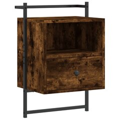 Yöpöytä seinälle savutammi 40x30x61 cm tekninen puu hinta ja tiedot | Yöpöydät | hobbyhall.fi