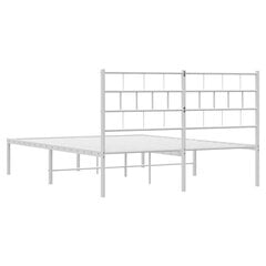 Metallinen sängynrunko päädyllä valkoinen 140x190 cm hinta ja tiedot | Sängyt | hobbyhall.fi