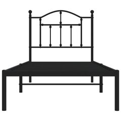Metallinen sängynrunko päädyllä musta 90x200 cm hinta ja tiedot | Sängyt | hobbyhall.fi