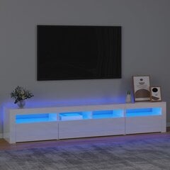 TV-taso LED-valoilla korkeakiilto valkoinen 210x35x40 cm hinta ja tiedot | TV-tasot | hobbyhall.fi
