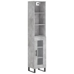 Kaappi betoninharmaa 34,5x34x180 cm tekninen puu hinta ja tiedot | Lipastot | hobbyhall.fi