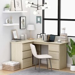 Kulmapöytä Sonoma-tammi 145x100x76 cm lastulevy hinta ja tiedot | Tietokonepöydät ja työpöydät | hobbyhall.fi